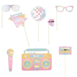 8 accessoires holographiques pour photobooth - Collection 90's Party