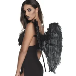 Ailes d'Ange Noires Pliables - 65 cm