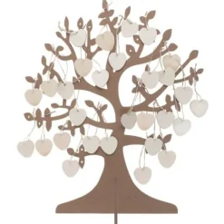 Arbre à vœux et 50 cœurs en bois - 40 cm