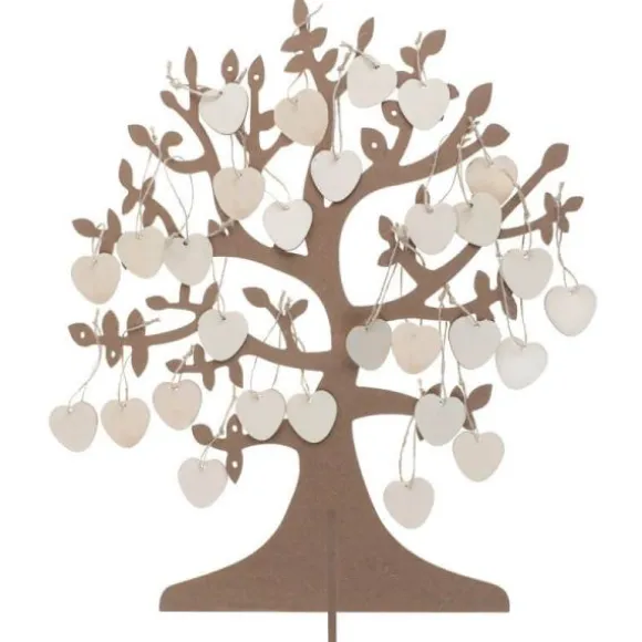 Arbre à vœux et 50 cœurs en bois - 40 cm