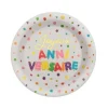10 Assiettes - Anniversaire Ballons Multicolores