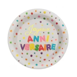 10 Assiettes - Anniversaire Ballons Multicolores