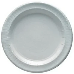12 assiettes blanches en carton - Diamètre 29 cm