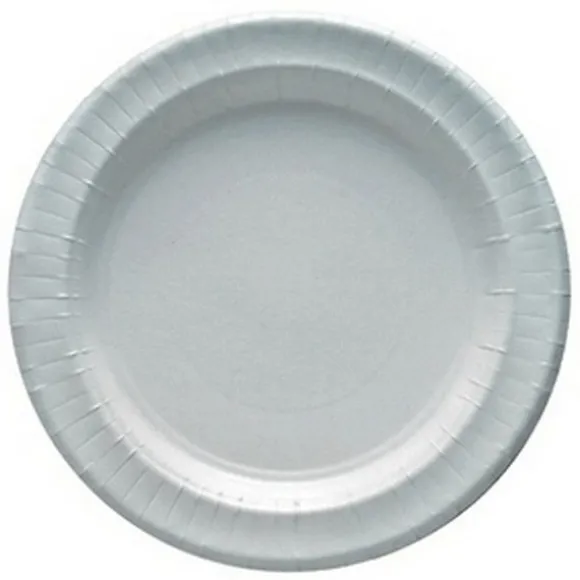 12 assiettes blanches en carton - Diamètre 29 cm