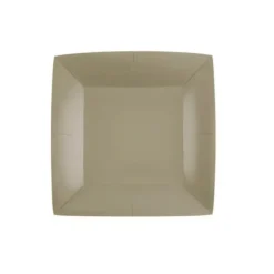 10 Assiettes Carrées Compostables Rainbow 18 cm - Couleur au choix