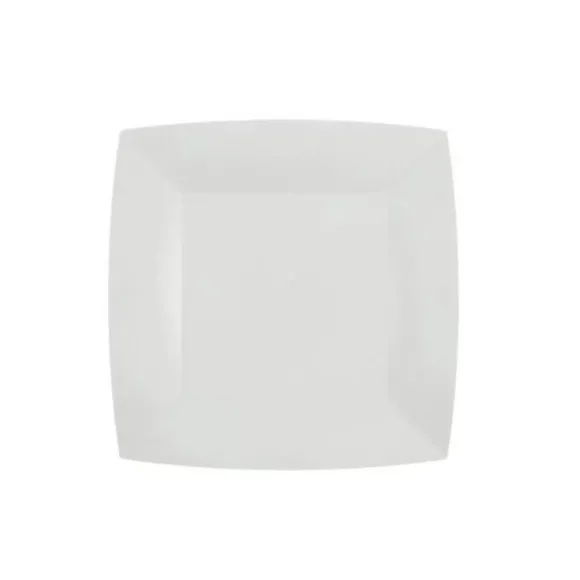 10 Assiettes Carrées Compostables Rainbow 18 cm - Couleur au choix