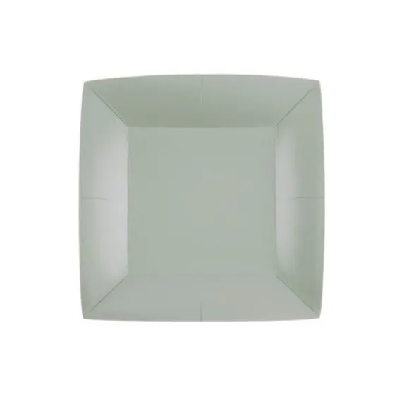 10 Assiettes Carrées Compostables Rainbow 18 cm - Couleur au choix