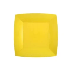 10 Assiettes Carrées Compostables Rainbow 18 cm - Couleur au choix