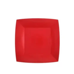10 Assiettes Carrées Compostables Rainbow 18 cm - Couleur au choix