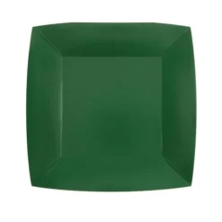 10 Assiettes Carrées Compostables Rainbow 18 cm - Couleur au choix