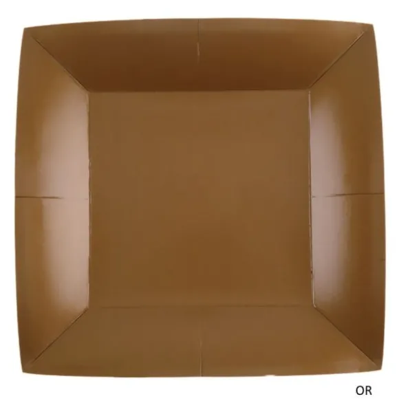 10 Assiettes Carrées Compostables Rainbow 18 cm - Couleur au choix
