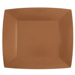 10 Assiettes Carrées Compostables Rainbow 23 cm - Couleur au choix