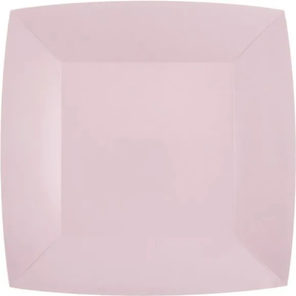10 Assiettes Carrées Compostables Rainbow 23 cm - Couleur au choix