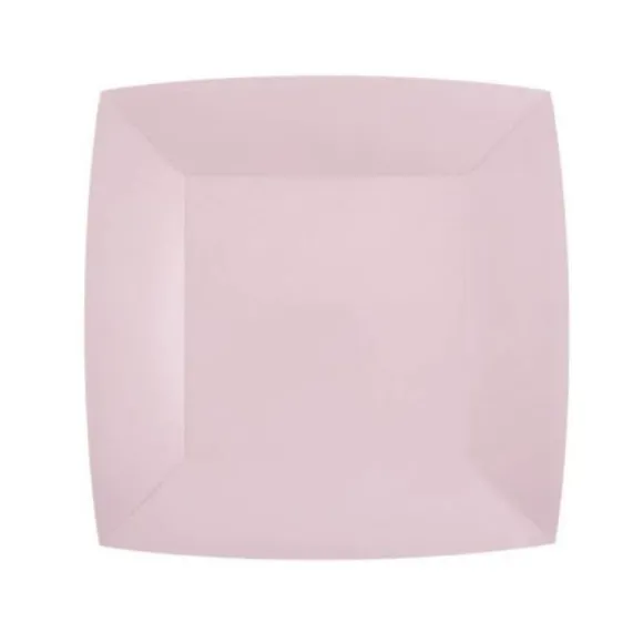 10 Assiettes Carrées Compostables Rainbow 23 cm - Couleur au choix
