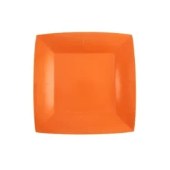 10 Assiettes Carrées Compostables Rainbow 23 cm - Couleur au choix