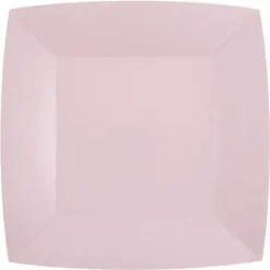 10 Assiettes Carrées Compostables Rainbow 23 cm - Couleur au choix