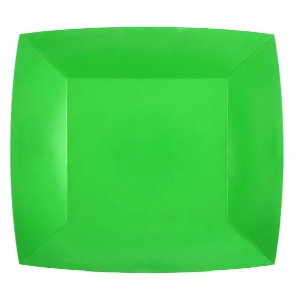 10 Assiettes Carrées Compostables Rainbow 23 cm - Couleur au choix