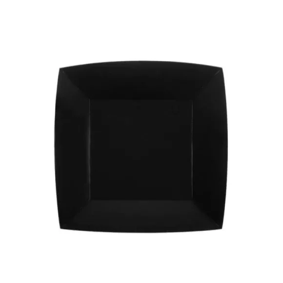 10 Assiettes Carrées Compostables Rainbow 23 cm - Couleur au choix