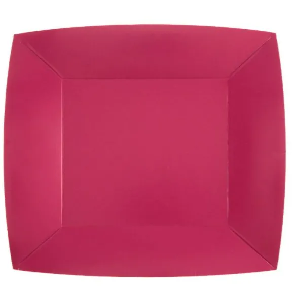 10 Assiettes Carrées Compostables Rainbow 23 cm - Couleur au choix