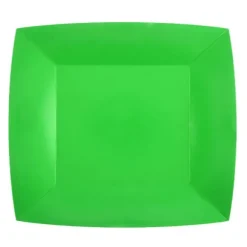 10 Assiettes Carrées Compostables Rainbow 23 cm - Couleur au choix