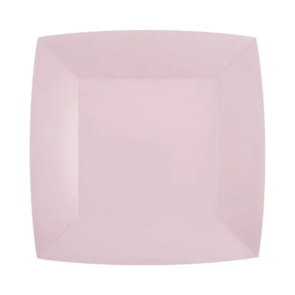10 Assiettes Carrées Compostables Rainbow 23 cm - Couleur au choix