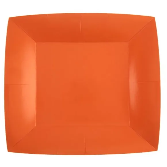 10 Assiettes Carrées Compostables Rainbow 23 cm - Couleur au choix