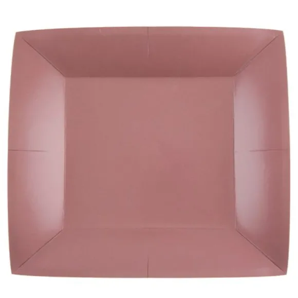 10 Assiettes Carrées Compostables Rainbow 23 cm - Couleur au choix