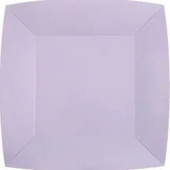 10 Assiettes Carrées Compostables Rainbow 23 cm - Couleur au choix