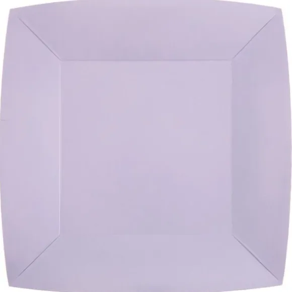 10 Assiettes Carrées Compostables Rainbow 23 cm - Couleur au choix