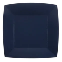 10 Assiettes Carrées Compostables Rainbow 23 cm - Couleur au choix