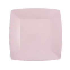 10 Assiettes Carrées Compostables Rainbow 23 cm - Couleur au choix