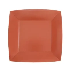 10 Assiettes Carrées Compostables Rainbow 23 cm - Couleur au choix