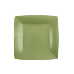 10 Assiettes Carrées Compostables Rainbow 23 cm - Couleur au choix
