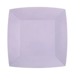 10 Assiettes Carrées Compostables Rainbow 23 cm - Couleur au choix