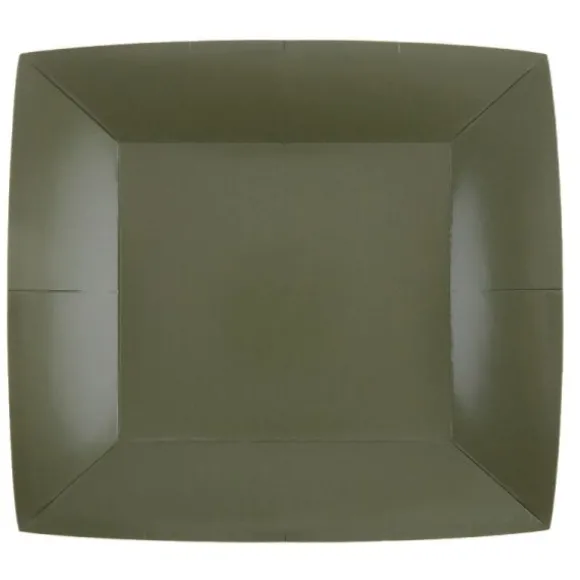 10 Assiettes Carrées Compostables Rainbow 23 cm - Couleur au choix
