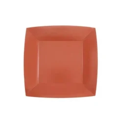 10 Assiettes Carrées Compostables Rainbow 23 cm - Couleur au choix