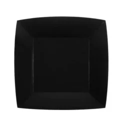 10 Assiettes Carrées Compostables Rainbow 23 cm - Couleur au choix