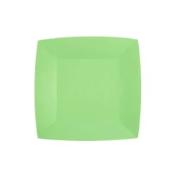 10 Assiettes Carrées Compostables Rainbow 23 cm - Couleur au choix
