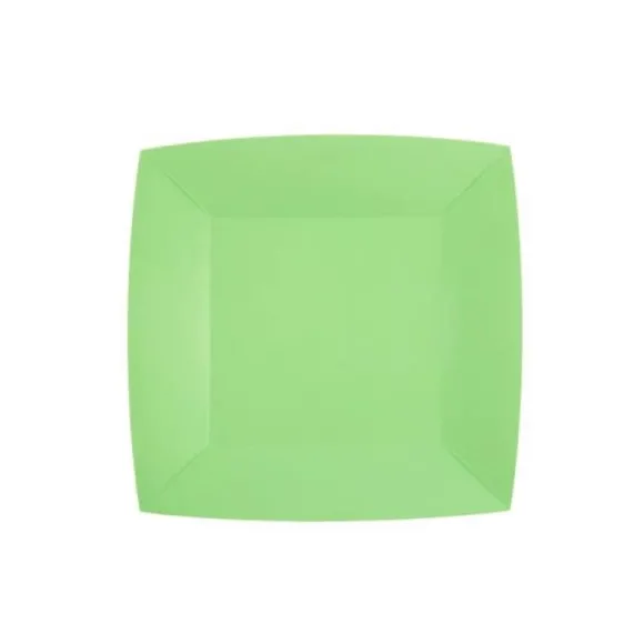 10 Assiettes Carrées Compostables Rainbow 23 cm - Couleur au choix