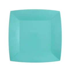 10 Assiettes Carrées Compostables Rainbow 23 cm - Couleur au choix