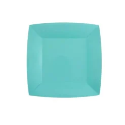 10 Assiettes Carrées Compostables Rainbow 23 cm - Couleur au choix
