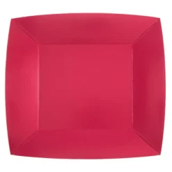 10 Assiettes Carrées Compostables Rainbow 23 cm - Couleur au choix