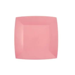 10 Assiettes Carrées Compostables Rainbow 23 cm - Couleur au choix