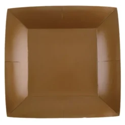 10 Assiettes Carrées Compostables Rainbow 23 cm - Couleur au choix