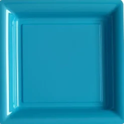 12 Assiettes Carrées en Plastique - Blanc