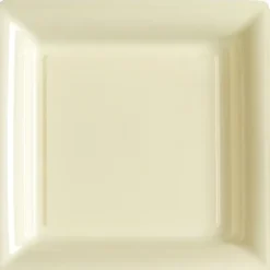 12 Assiettes Carrées en Plastique - Ivoire