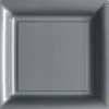 12 Assiettes Carrées en Plastique - Argent