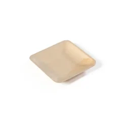 20 Assiettes Carrées - 150 x 150 x h14 mm - Palmier