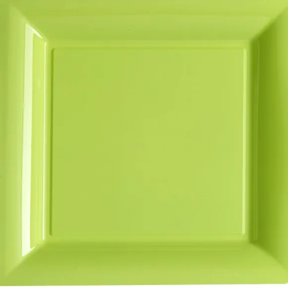 12 Assiettes Cocktail Carrée en Plastique - Ivoire
