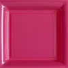 12 Assiettes Cocktail Carrée en Plastique - Fuchsia